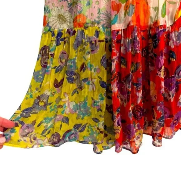 Anthropologie | Women's Multicolor Malibu Floral Maxi Dress Size 12 - Picture 9 of 15